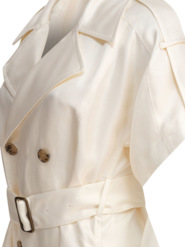 Beige Belt Detail Midi Dress