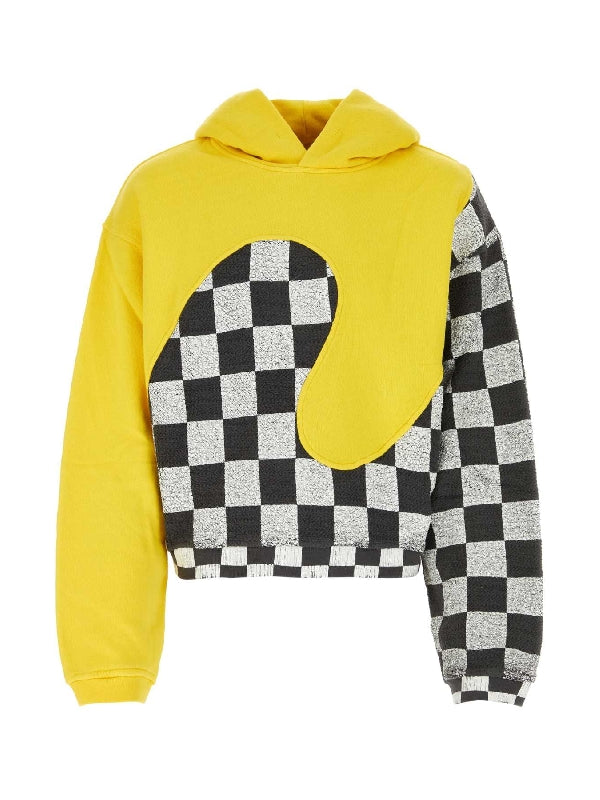 Check Pattern Panel Hoodie