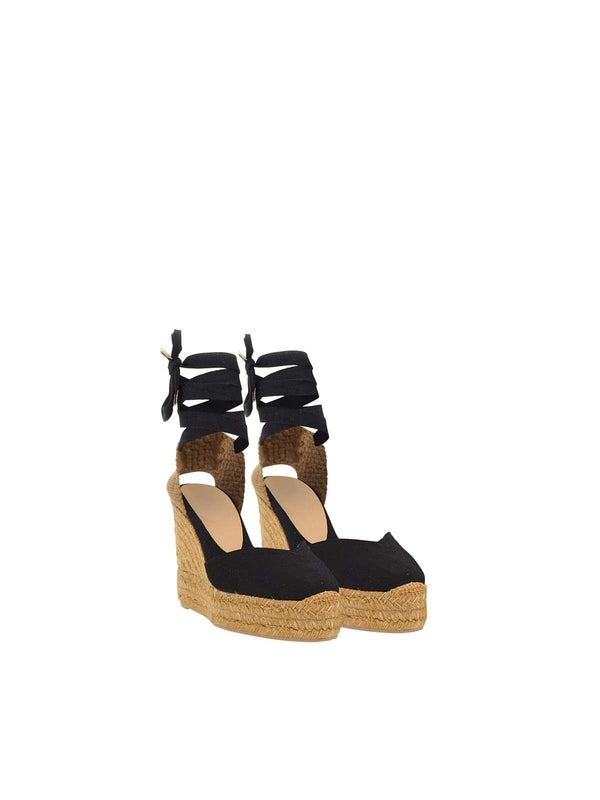 Castañer Black Wedge Sandals