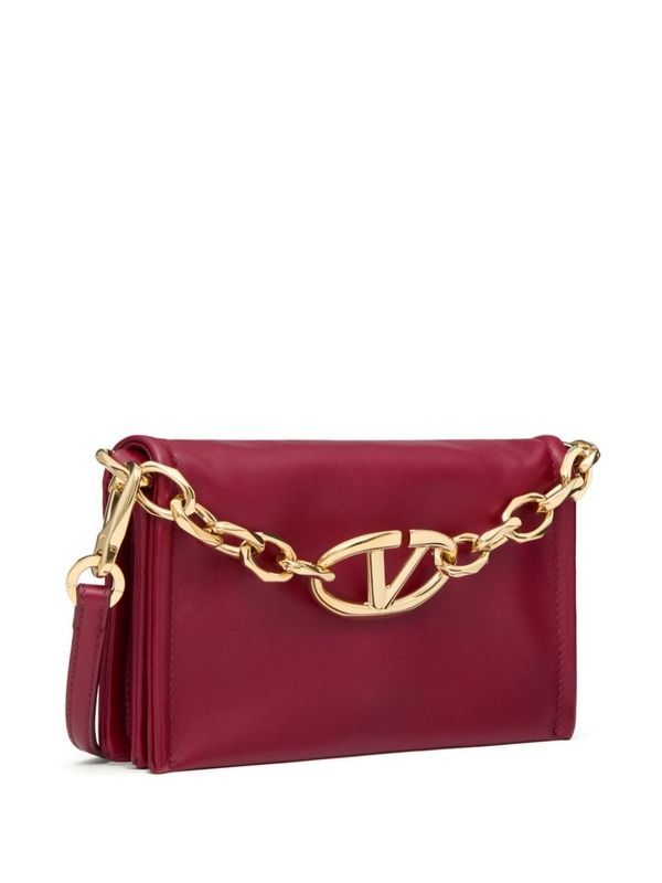 V Logo Chain
  Strap Clutch Bag