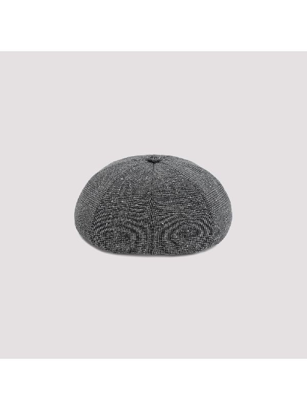 Houndstooth Check Wool Beret