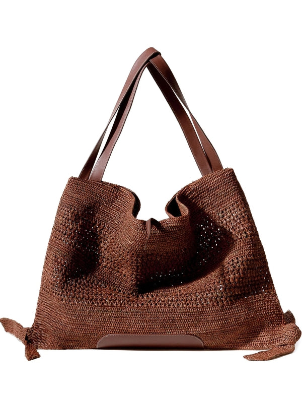 CADOR Note Detail Raffia Tote Bag