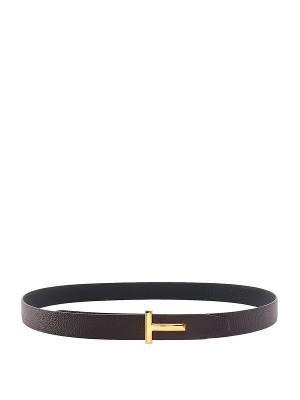 T Buckle Reversible Leather Belt