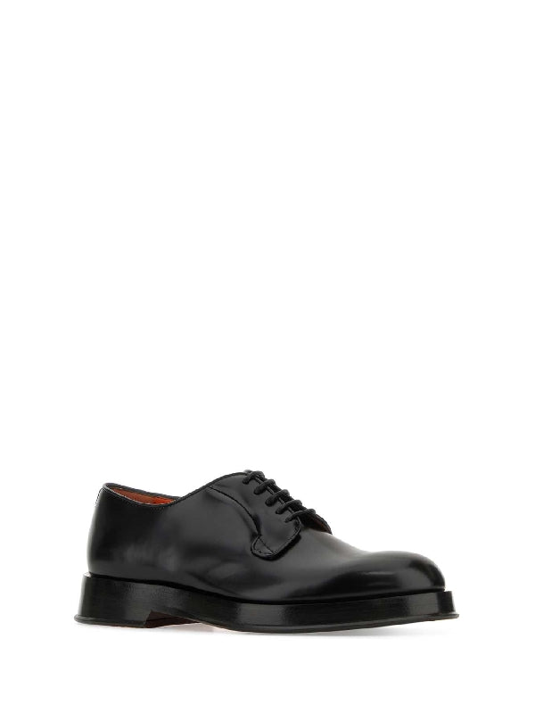 Black Leather Lace-up Shoes