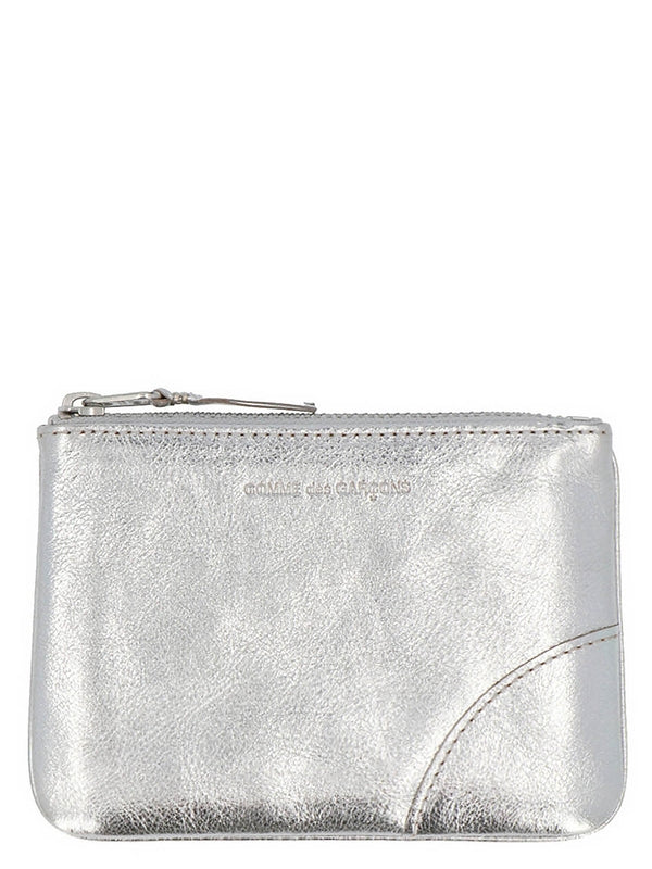 Comme Des Garcons Metallic Silver Card Holders