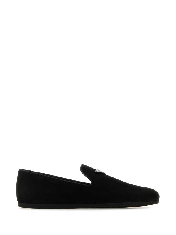 Triangle Logo Suede Loafers
