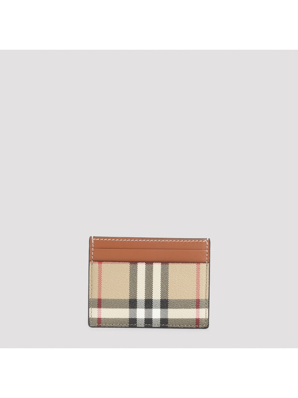 Burberry Checked Beige Card Holders