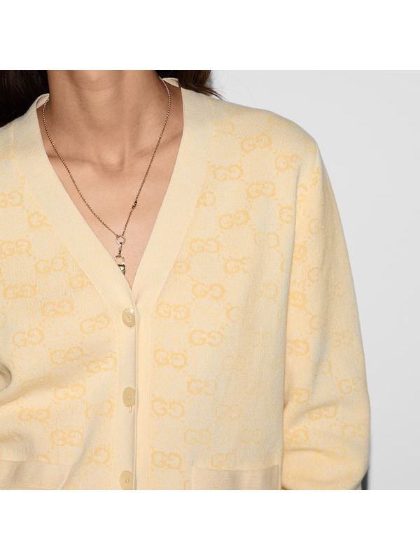 Allover Gg Logo Cotton Cardigan