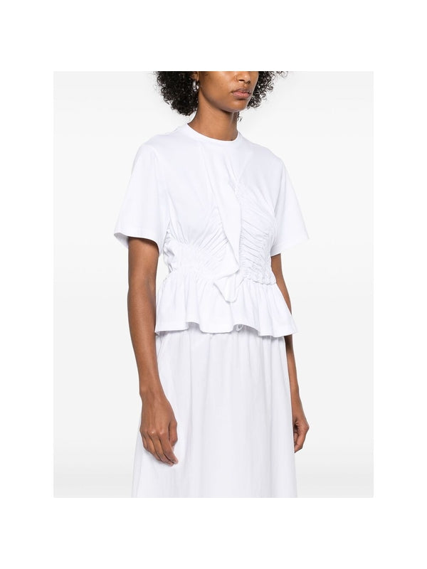 Peplum Drape Cotton Blouse