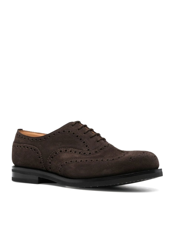 Brown Calfskin Lace-Up Shoes