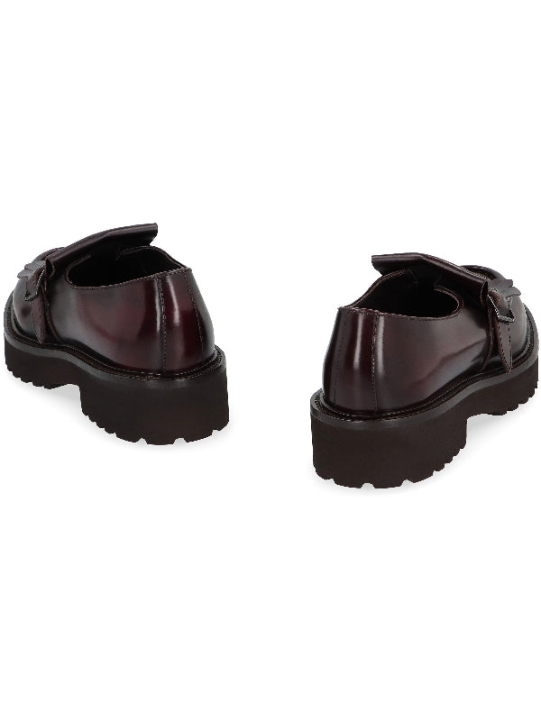 Burgundy Fringe Detail Smooth Leather
  Loafer