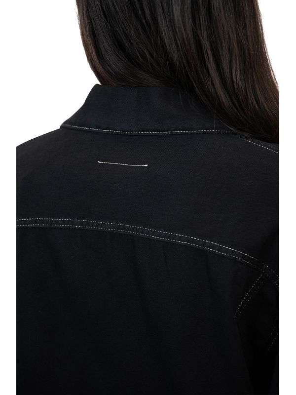 Stitch Detail Cutout Denim Jacket