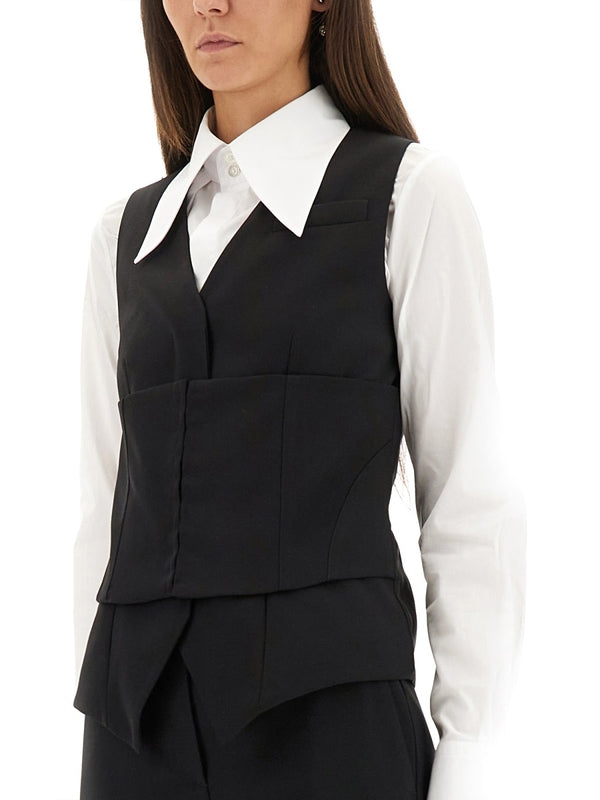 Alexander Mcqueen Black Vests