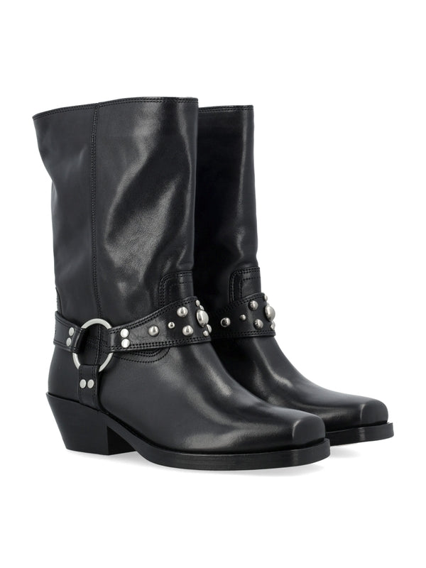 Antya Buckle Leather Boots