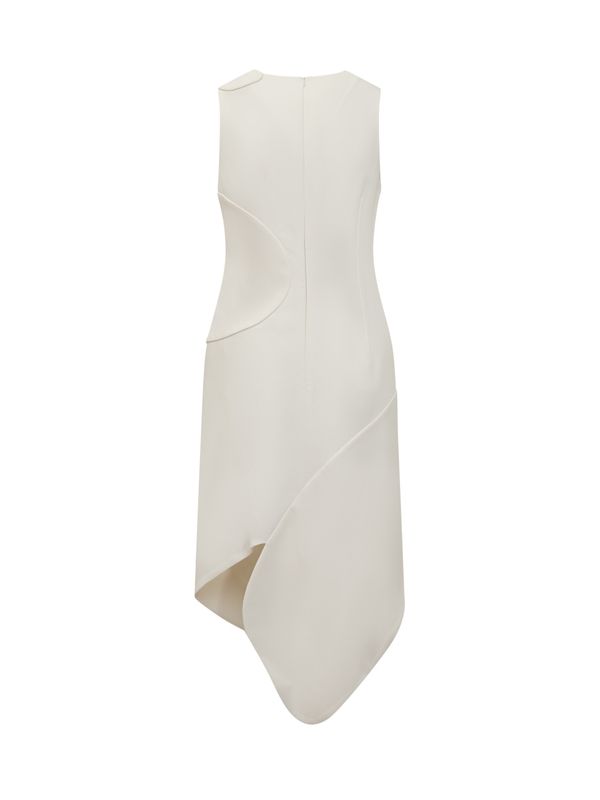 Asymmetric Cutout Curved Midi Dress