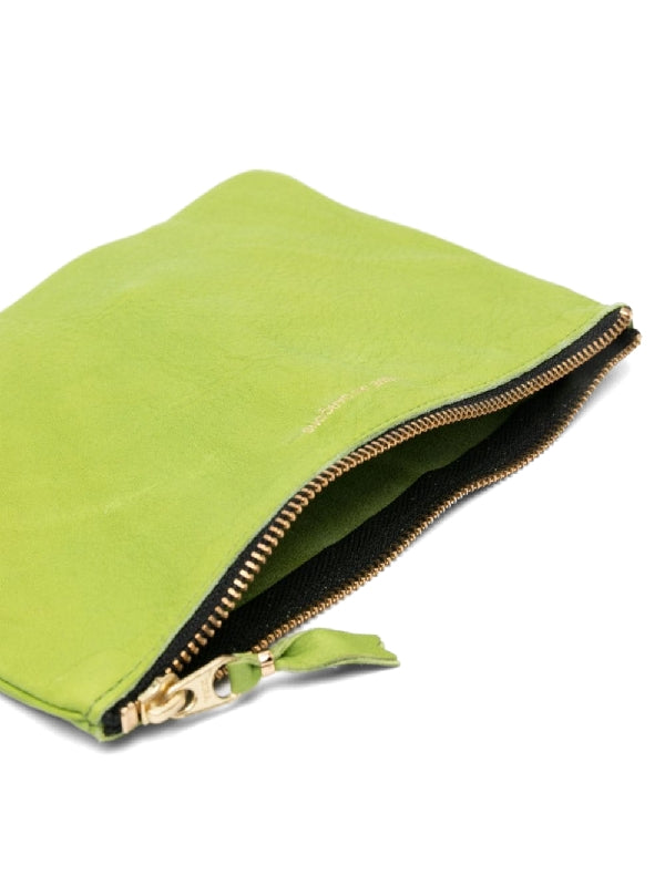 Washed Leather Zipper Card Wallet