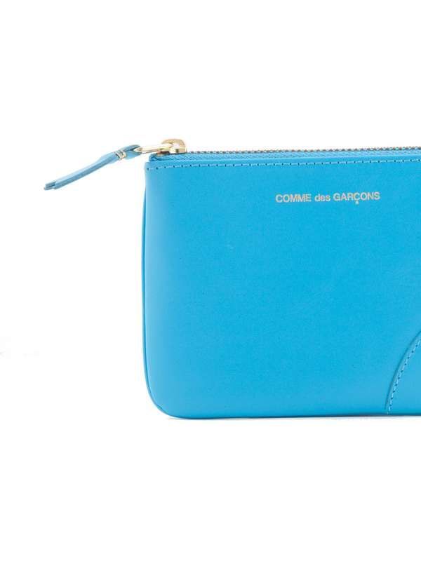 Logo Blue Leather Zip Wallet