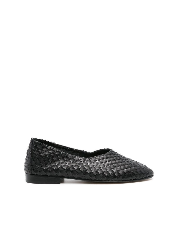 Interwoven Leather Flat Shoes