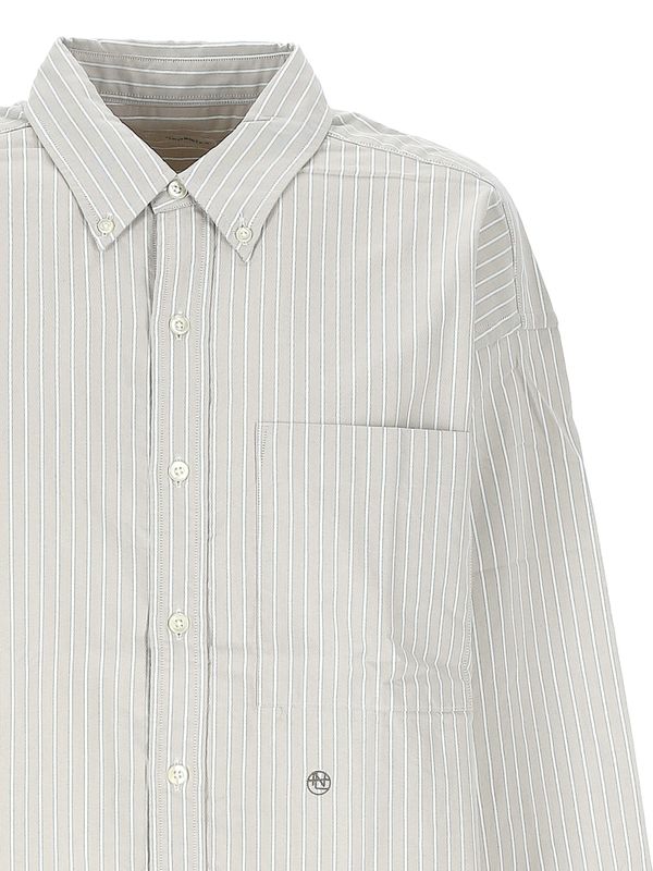 Logo Embroidered Stripe Shirt