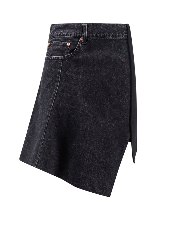 Wool Insert Denim Skirt