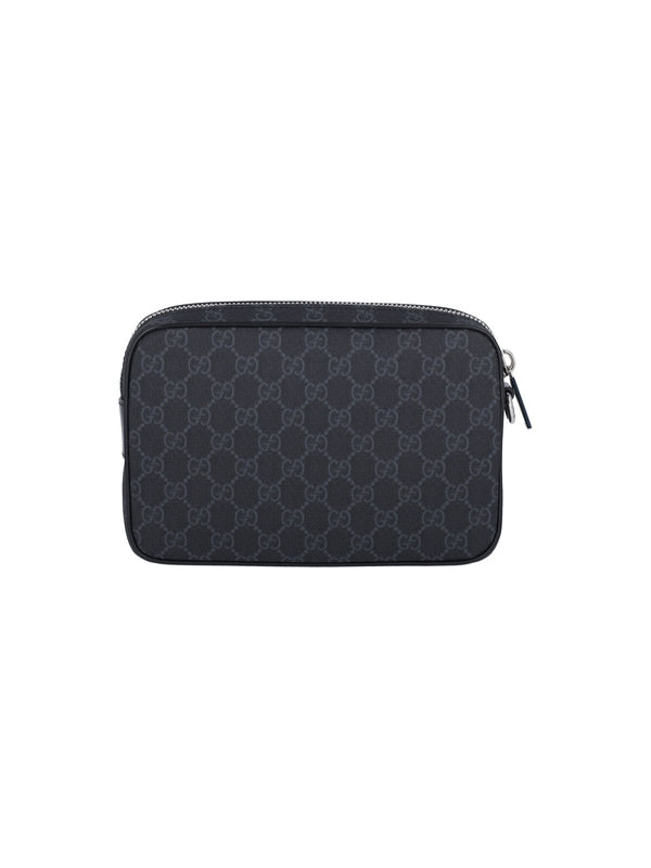 GG Supreme Canvas Strap Clutch Bag