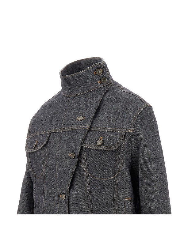 Motorcycle Cotton Blend Denim Jacket