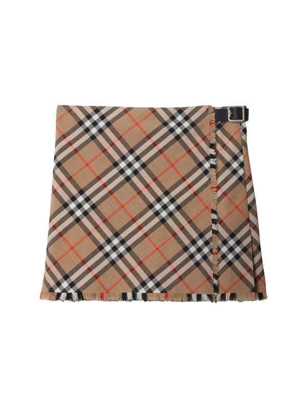 Vintage Check Pattern Wool
  Blend Mini Skirt