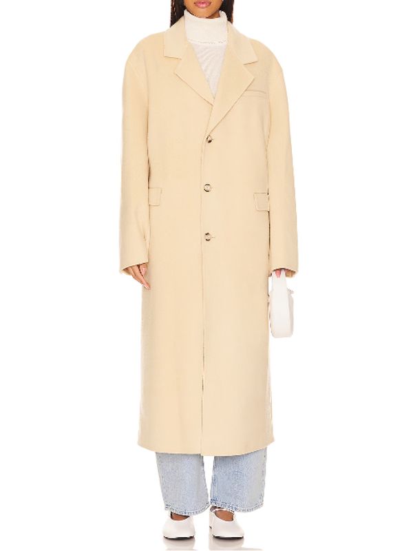 Veda Single-breasted Wool Silk Coat