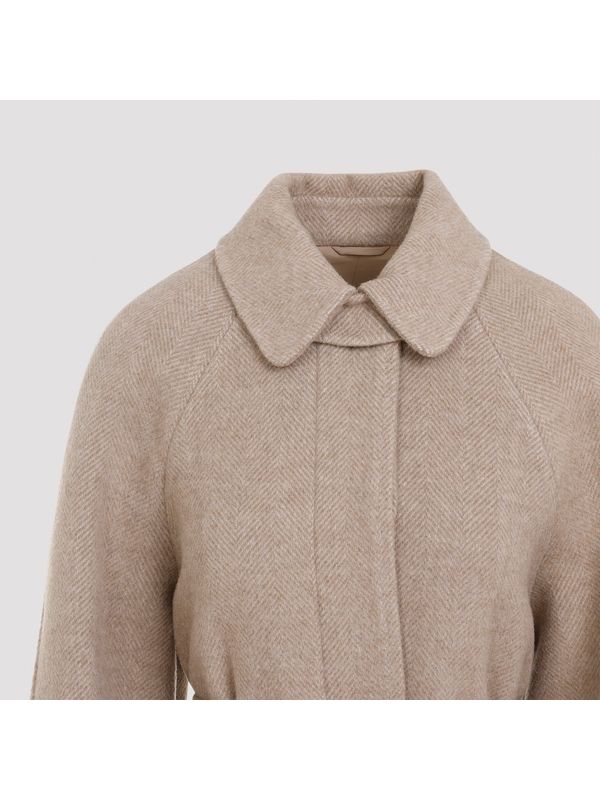 Wool Cashmere Belt Coat