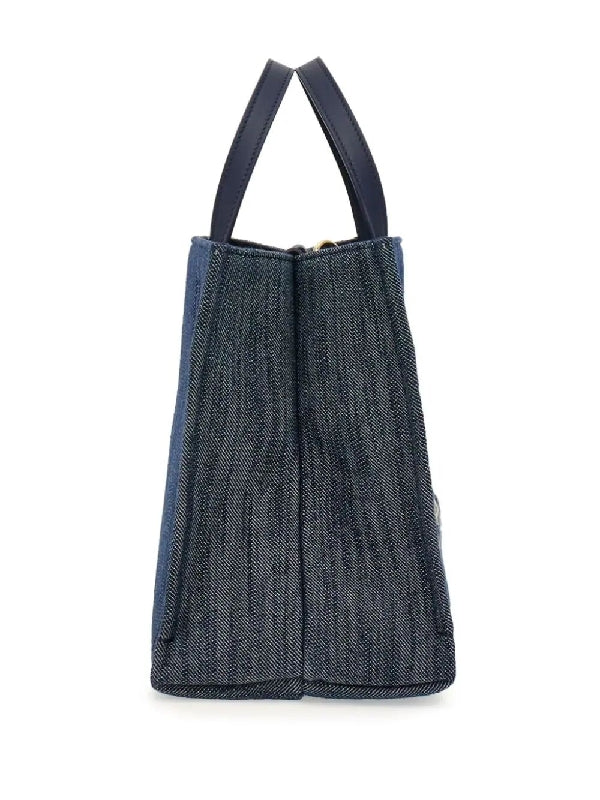 Venna Logo Denim Tote Bag