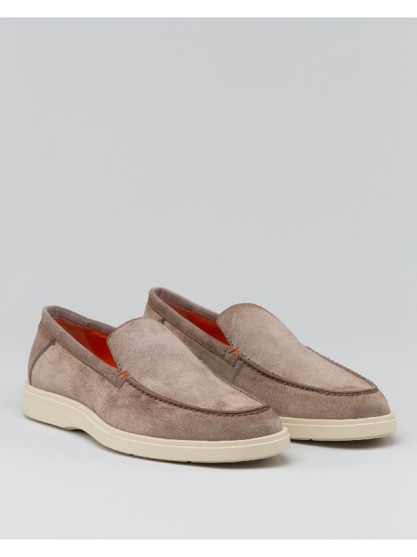 Stitch Detail Suede Loafers