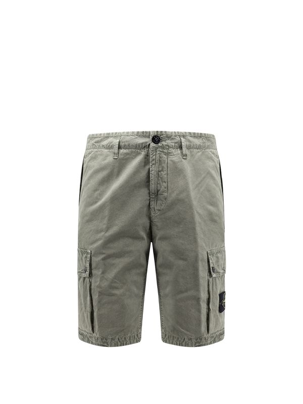 Wappen Patch Cotton Cargo Bermuda Shorts