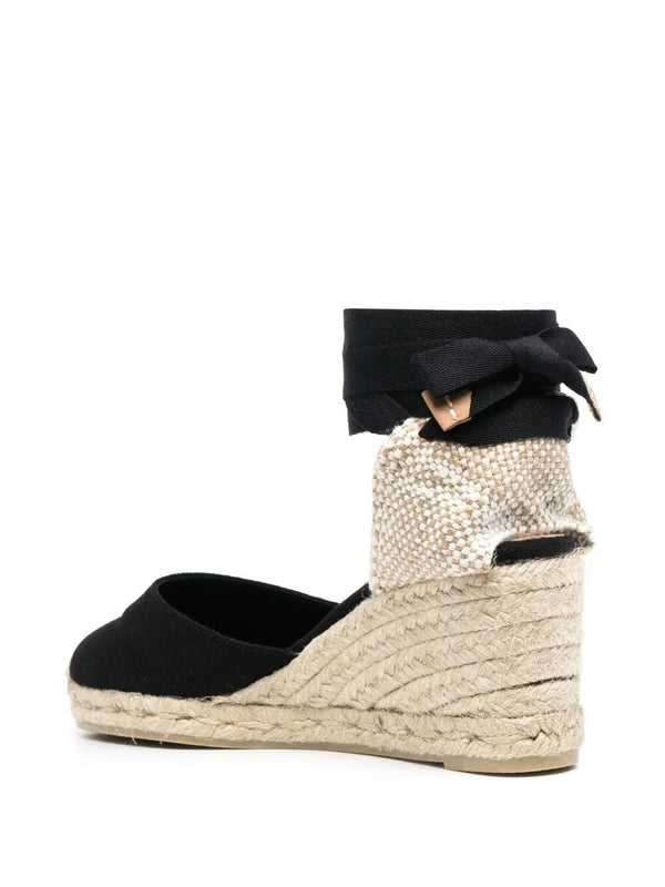 Black Wedge Sandals