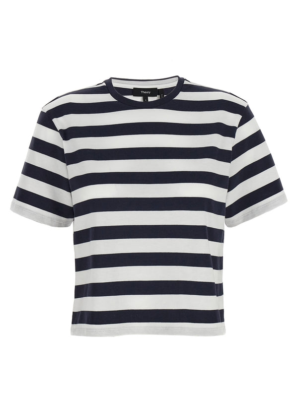 Theory White Navy Short Sleeve T-Shirt
