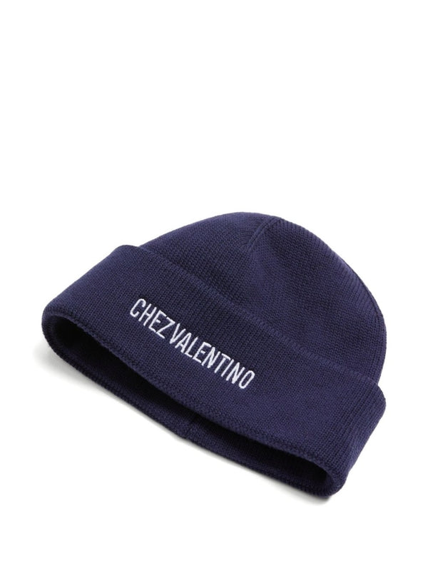 Valentino Navy Beanie