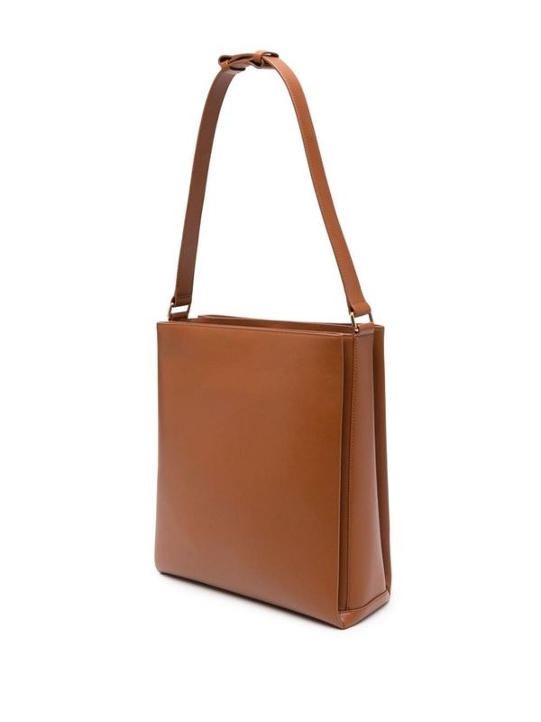 PLAN C - Brown Leather Shoulder Bag - Jente