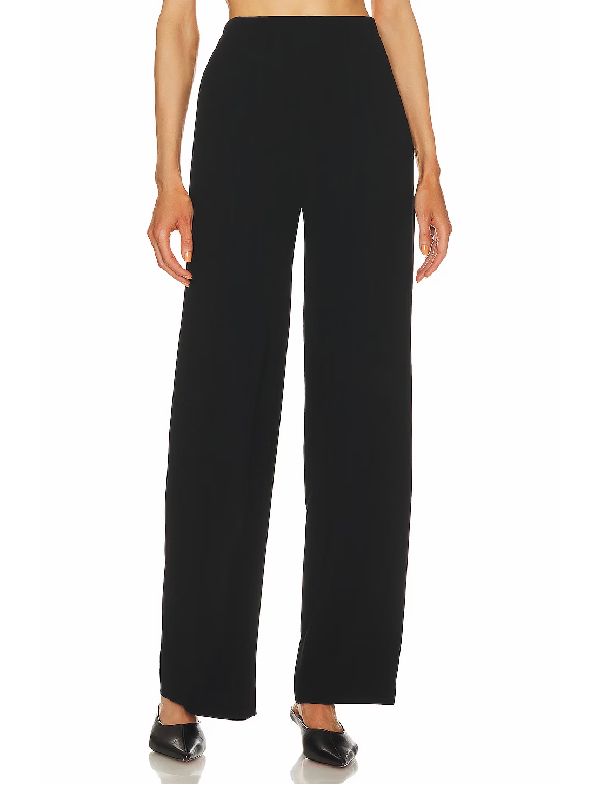 Black Easy Straight Pants