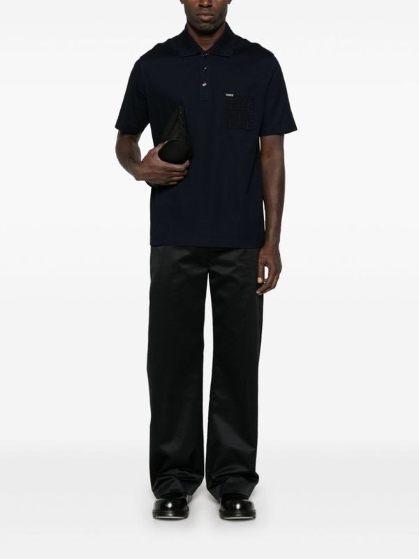 Chest Embroidery Detail Cotton Polo Shirt