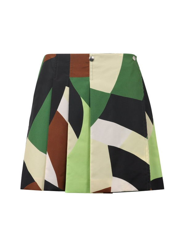 Allover Printing Cotton Mini Skirt