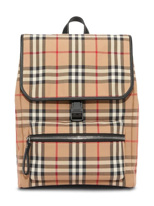 Check Pattern Cotton Backpack