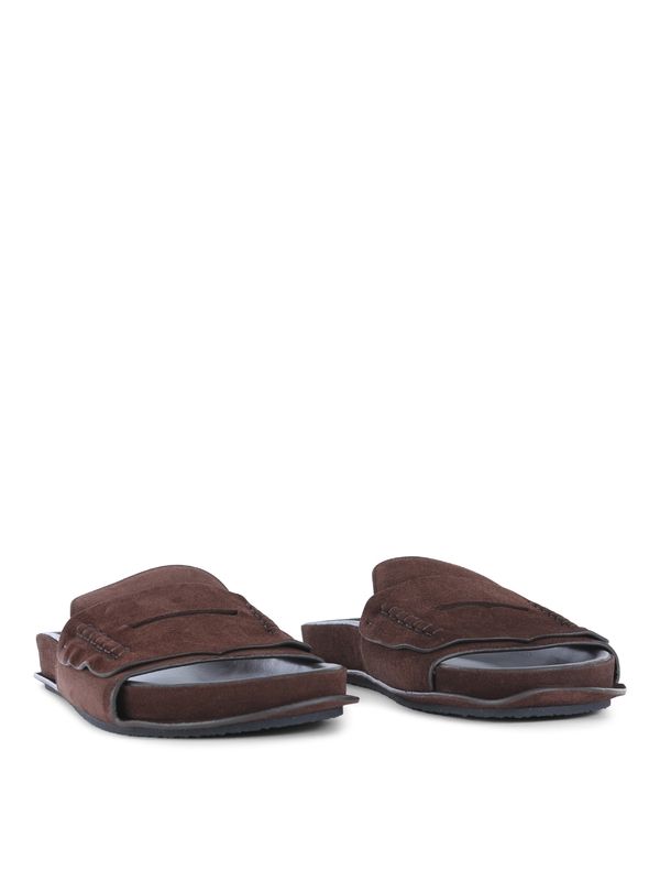 Brown Leather Slides