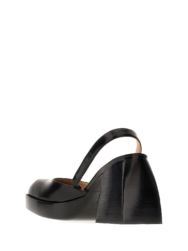 Bulla Jones Square-Toe Slingback Heels