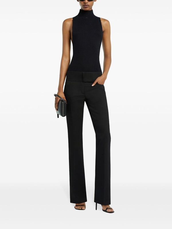 Logo Patch High Neck Cotton Sleeveless Top