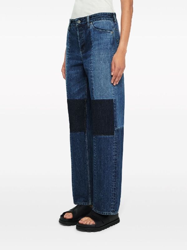 Patchwork Straight Denim Pants