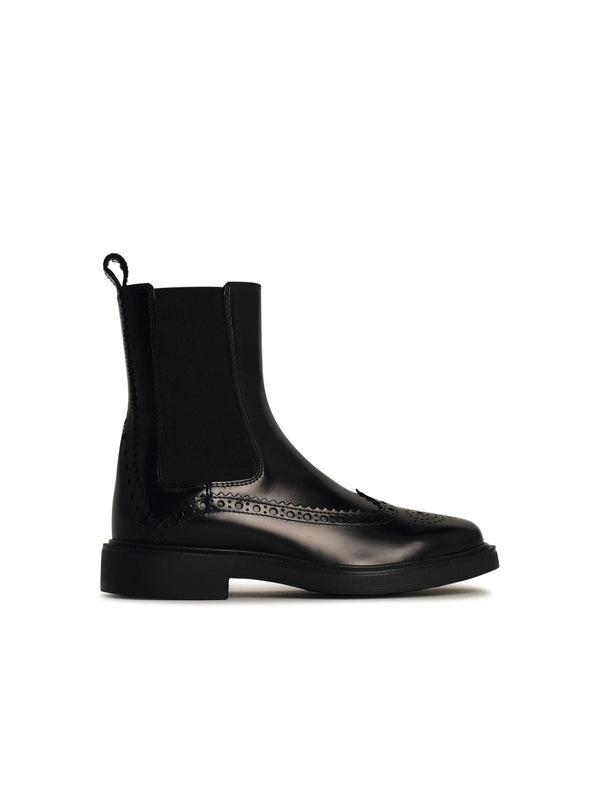 Black Leather Chelsea Boots - Jente