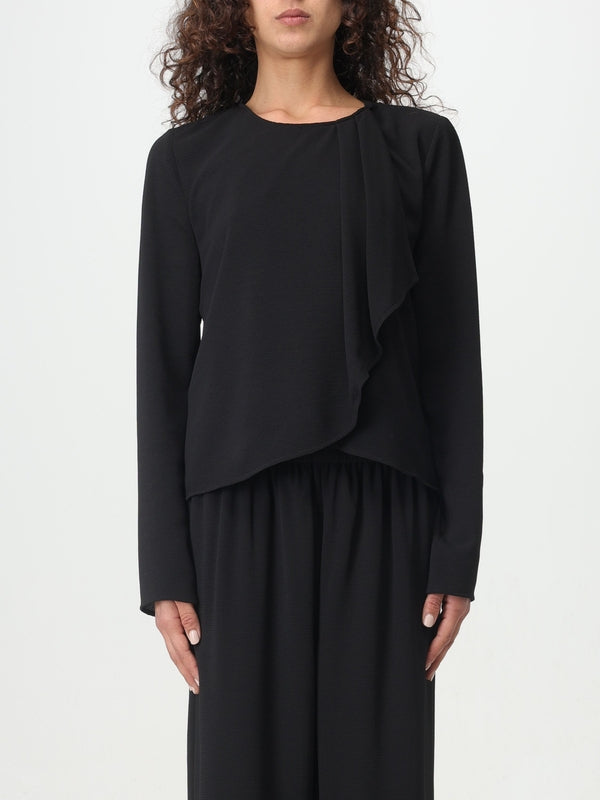 Asymmetric Frill Detail Long Sleeve Top