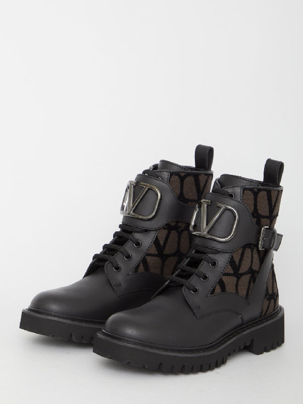 Jacquard Iconography Combat Boots