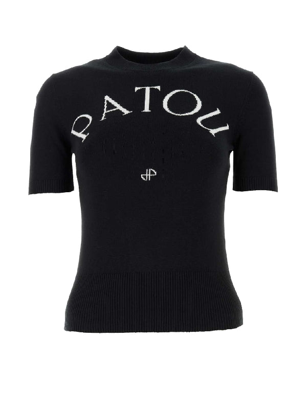 Logo Cotton Ribbed Short Sleeve Knit