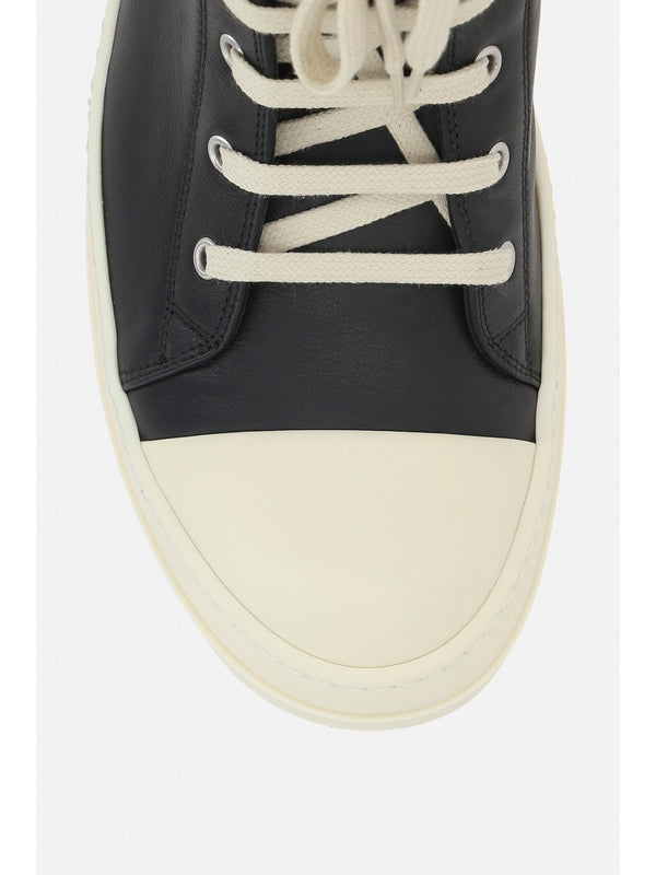 Zipper Detail Leather High-Top Sneakers