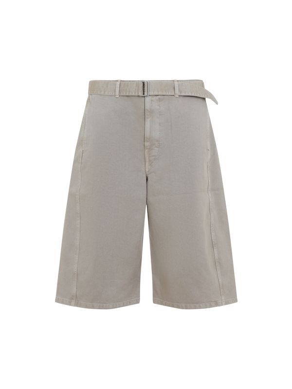 Twisted Belted Denim Shorts